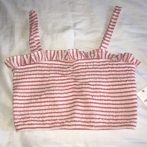 Smocked Striped crop top Forever 21